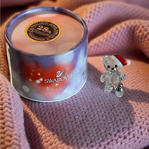 Swarovski Kris Bear Holiday Collection 2013 5003400 Bear W Red Hat & Bell Used - Picture 2 of 15